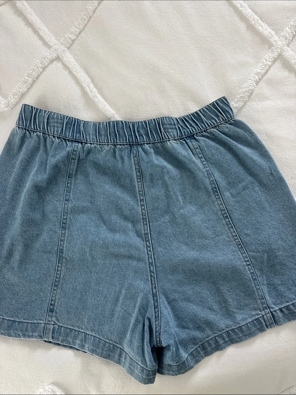 Madewell Blue Denim Elastic-Waist Shorts